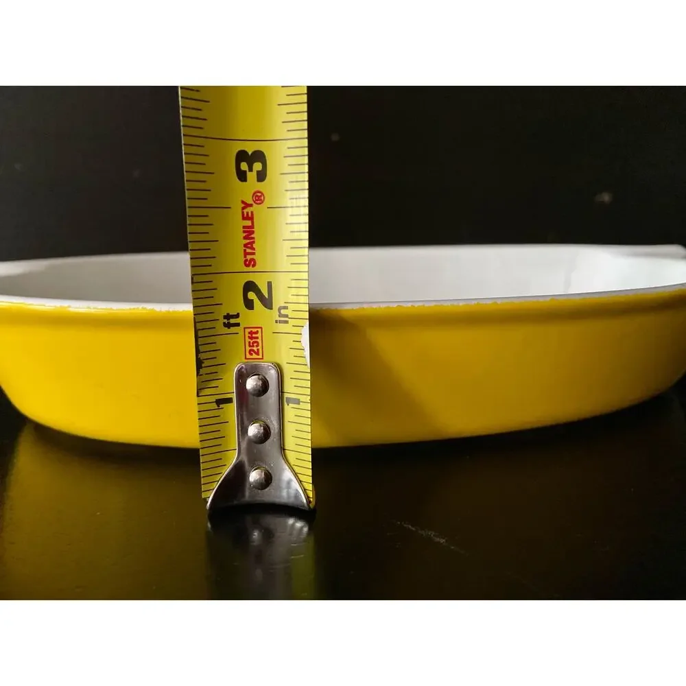 COPCO #7409 Michael Lax Design Yellow Enameled Cast Iron Dish